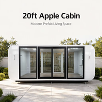 Rumah Prefabrikasi Modular Apple Cabin 6m dengan Kaca Temper Ganda untuk Resor Glamping