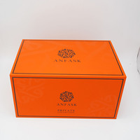 Boîtes à parfum magnétiques orange personnalisées de luxe, boîte de rangement multicouche avec tiroir coulissant, impression en relief, emballage rigide pour cadeau