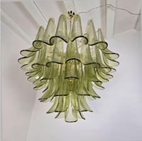 Lustre en verre Murano, design américain, sur mesure, moderne, nordique, luxueux, vintage français, vert, à fleurs, pour villa, salon, chambre, maison