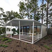 Kit de structure en panneaux sandwich pour maison conteneur préfabriquée, design moderne, respirante, pour extérieur, salle à manger, cour, chambre, atelier, hall, villa
