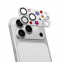 Protection d'objectif en verre trempé pour iPhone 17 Pro Max, film protecteur arc-en-ciel, coque brillante entièrement métallique