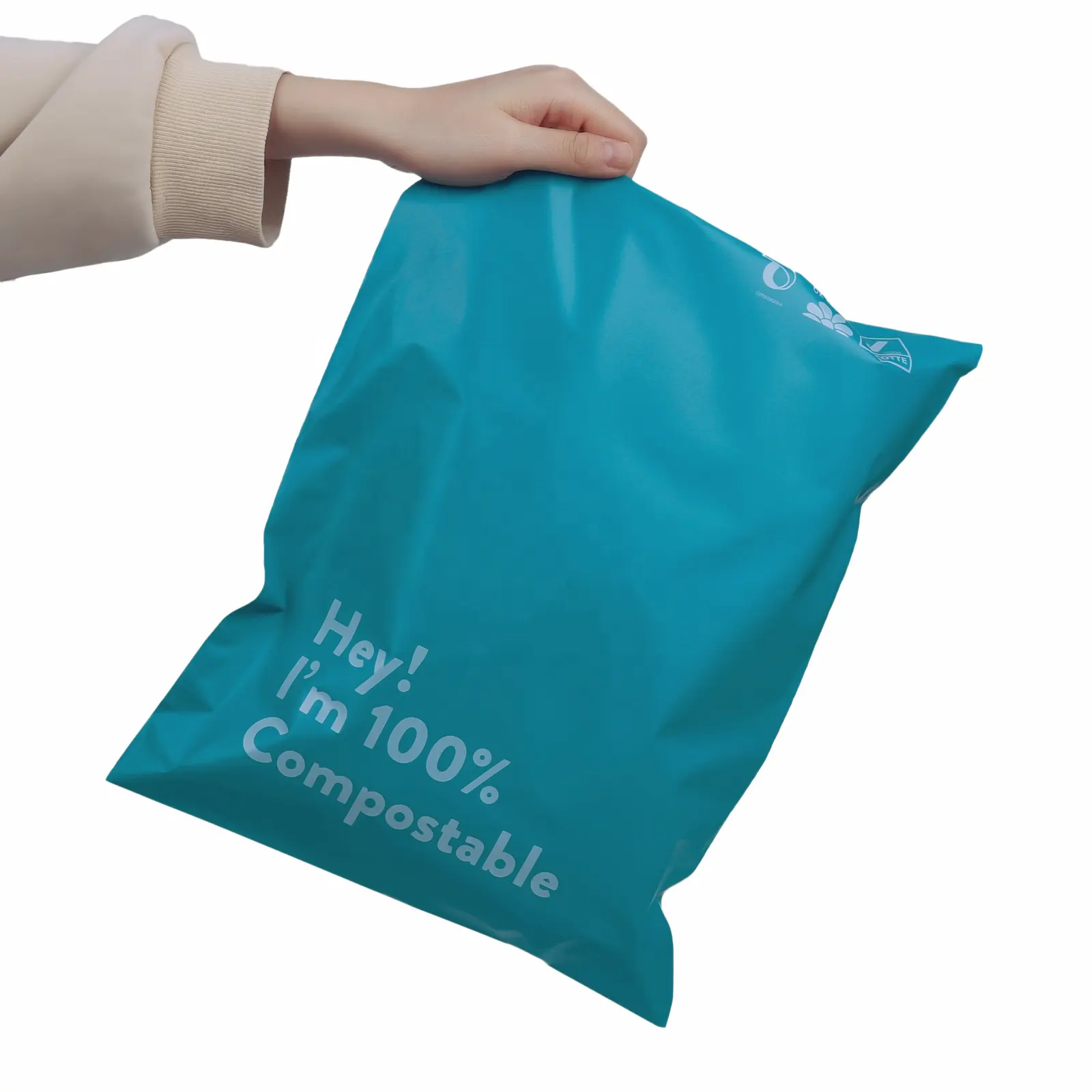 Biodegradable Clothes Mailing Ecology Teal Self-Adhesive Light Green Compostable Postage Bags