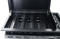 Barbecue à gaz de table moderne de luxe en acier inoxydable avec dispositif de sécurité flamme et commande par bouton pour zone de supporters de football en extérieur