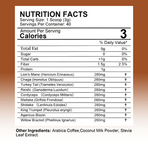 Wholesale Natural Energy <b>Supplements</b> Boost Immune Function and Mental Clarity Vegan Complex Mushroom Coffee Powder Drink - Product Image 6