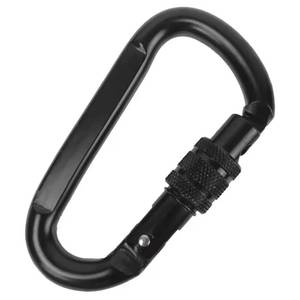 Strong Oval Carabiner in Black Color / Spring <b>Snap</b> <b>Hook</b> - Product Image 1