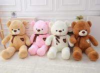 Ours en peluche géant personnalisé avec ruban de la Saint-Valentin en forme de cœur marron, jouet en peluche « Je t'aime », poupée animal en peluche, oreiller géant en forme d'ours