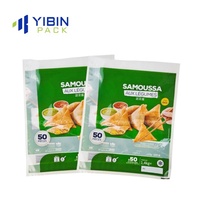 Sacs sous vide en plastique personnalisés avec logo imprimé, thermoscellables, à fenêtre, scellés sur trois côtés, pour l'emballage de denrées congelées et de viande