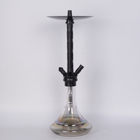Ensemble de narguilé Shisha perforé multicolore au design unique Tige moderne en alliage d'aluminium avec base en verre technique givré