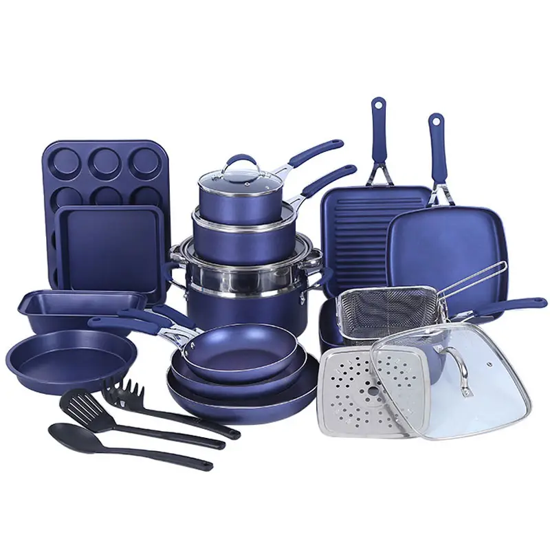 Di động cắm trại Cookware Set nhôm không dính Cookware sets nấu ăn nồi