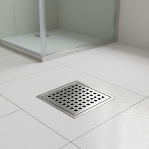 Desagüe de Ducha Cuadrado Moderno de Acero Inoxidable de 6 Pulgadas Cromado para Hoteles - Product Image 2