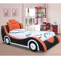 Children's Car Bed Furniture, Blue and Orange