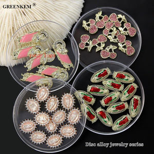 Breloques 3D pour ongles en alliage métallique Peinture DIY Gold Rose Gemstone Luxury Nail Decoration Virgin Mary Nail Charms - Product Image 2