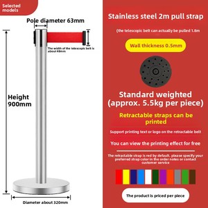 Barrière de sécurité rétractable en acier inoxydable de 1 m, remplissable d'eau, avec poteau d'avertissement pour banque et système de fixation rapide - Product Image 6