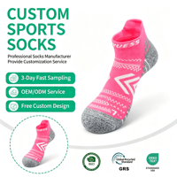 Personnalisable Sports Crew Chaussettes Jacquard Brodé Bas Serviette Tricoté Techniques pour Printemps Marathons Badminton Logo Corps