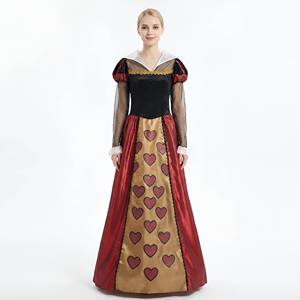 Costume de cosplay du Roi et de la Reine du Chapeur Fou : Robe rouge + Couronne, ensemble de jeu de rôle pour spectacles de théâtre - Robe pour femme - Product Image 1