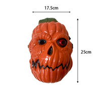 Masque de citrouille imprimé en typographie, style classique, en PVC orange, pour Halloween, carnaval, festival des horreurs, accessoires de bal, masque intégral pour fête