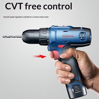 Perceuse électrique sans fil Dongcheng DCJZ1601 avec moteur à balais, batterie lithium rechargeable, outil nu, visseuse électrique à rotation inversée