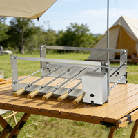 Barbecue brésilien automatique en acier inoxydable, four Santamaria avec gril réglable à engrenages