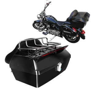 Universal Large Motorcycle Tail Boxes trunk topbox with tail led light backrest luggage rack tail box luggage for harley