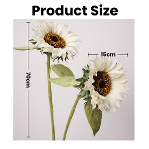 Nouveau Design <span class=keywords><strong>Blanc</strong></span> Real Touch <span class=keywords><strong>Tournesol</strong></span> Fleur Artificielle Tête Unique Latex <span class=keywords><strong>Tournesol</strong></span> pour Photographie Décorations De Mariage - Product Image 2