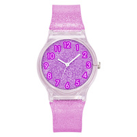Simple transparente foiling reloj de plástico lindo reloj de niño