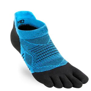 TA21345 Best Navy Blue Coolmax Lightweight Breathable Mesh Sport Running Five Finger Toe Socks With Tab