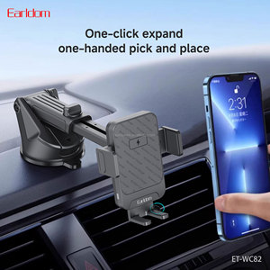 EARLDOM 2-in-1 20w Wireless Charger car phone holder with Suction cup base for 4.5-7.5 inches mobile phones - Product Image 4