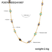 Collier en perles de pierre naturelle en titane, style doux et rétro, pour femmes, haut de gamme, exquis, tendance, design simple, idéal pour les fêtes