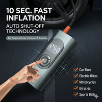 Compresseur d'air numérique intelligent sans fil portable 150 PSI 120 W 45 L/min pour pneus de voiture, moto et vélo