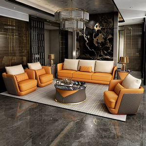 ชุดโซฟาหนังสไตล์อิตาลีสุดหรู ดีไซน์ทันสมัย เฟอร์นิเจอร์ห้องนั่งเล่น โซฟาพนักพิงต่ำ 1 2 3 ที่นั่ง ชุดโซฟาแบบแยกส่วนเพื่อความสบาย - Product Image 5