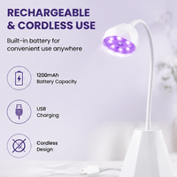 Lampe à ongles UV LED mini rechargeable portable 7W, lampe tactile pour manucure avec tête en silicone, sécheuse à vernis à ongles UV pour usage domestique