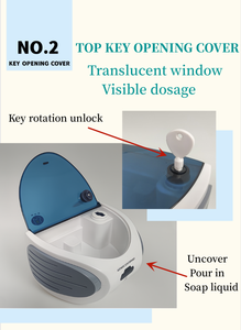 Distributeur de <span class=keywords><strong>savon</strong></span> liquide mural automatique sans contact 600ml en ABS à <span class=keywords><strong>action</strong></span> manuelle de style moderne pour hôtels cuisines toilettes publiques - Product Image 4