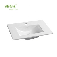 Semi-tersembunyi Vanity dengan One-Piece keramik Center Basin, untuk kamar mandi dan balkon