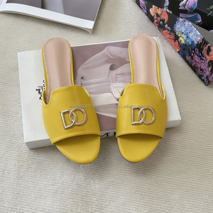 Ladies Shoes and Sandals Summer Luxury Designer Brand High Quality Original Colorful Leather <b>Slippers</b> Dc for Girls - Product Image 4