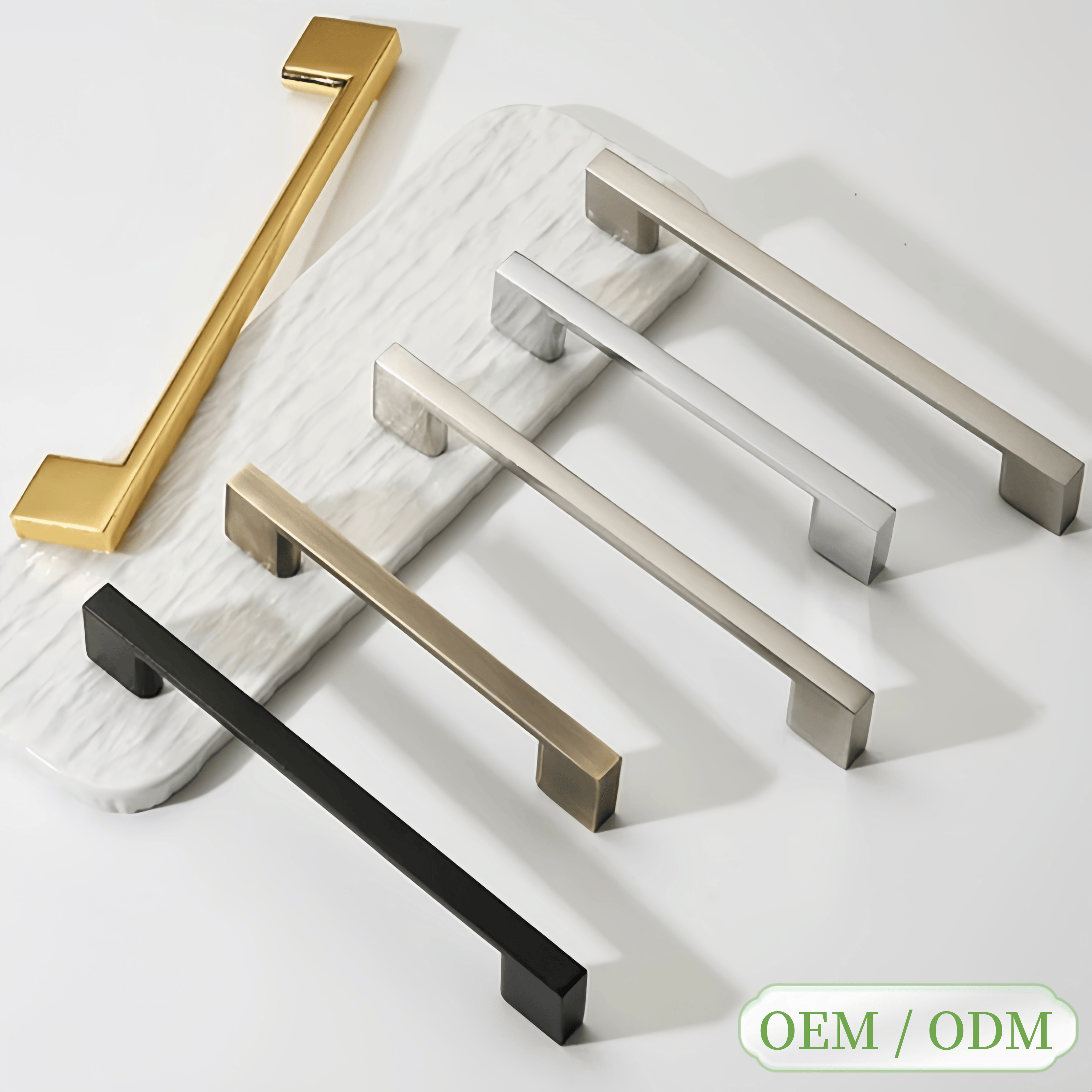 Modern Square Solid Aluminum Cabinet Handles Matt Black Drawer Pulls Linear Wardrobe Dresser Bedroom Villa Furniture Hardware