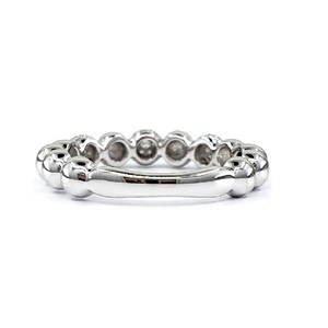 HongKong vente en gros personnalisé empilable 18k solide or blanc 100% diamant naturel classique mariage boule d'éternité bague femmes - Product Image 3