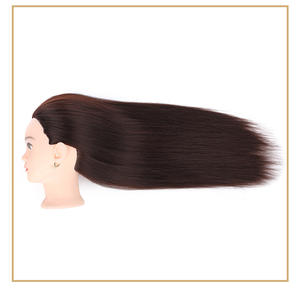 Tête de mannequin professionnelle pour la formation en coiffure, <span class=keywords><strong>cheveux</strong></span> synthétiques lisses et ondulés, modèle d'entraînement pour la coupe et le tressage - Product Image 6