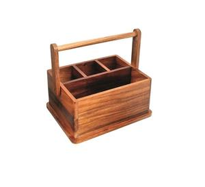 2025 Design Handmade Acacia Wood Caddy Manufacturer Kitchen Utensil Organizer Wood Caddy Supplier - Product Image 6