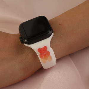 Correa de Silicona Delgada para Reloj <span class=keywords><strong>Apple</strong></span> <span class=keywords><strong>Watch</strong></span> Serie 11 de 46 mm con Dijes de Resina 3D, Brazalete Deportivo de Goma - Product Image 2