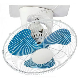 Hot Bán Bầu Trời Màu Xanh Kim Loại Quạt Trần Với Lắc Đầu 3 Lưỡi 16 "Đường Kính Lưỡi 3-Tốc Độ Cho Phòng Ăn - Product Image 1