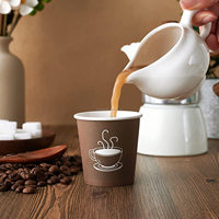 Gobelets en papier jetables à paroi simple de qualité alimentaire, logo personnalisé imprimé, gobelets en papier biodégradables pour café, thé et boissons chaudes