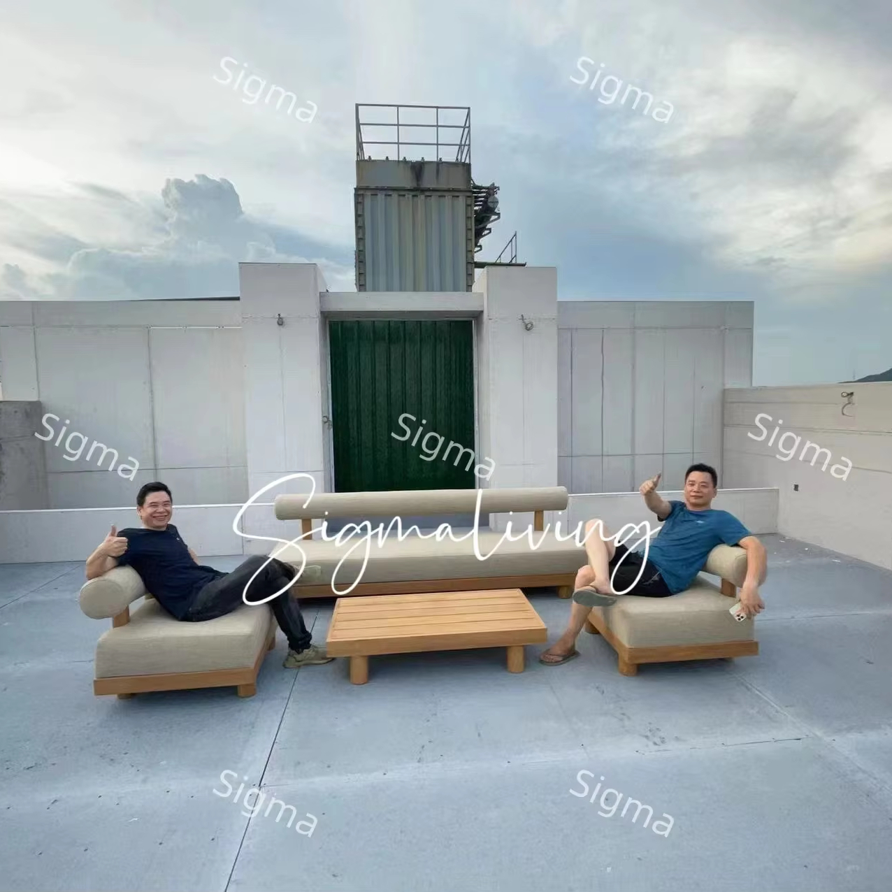 Customized Design Outdoor Teak Furniture Garden Sofas Outdoor Teak Wood Table Sigma Living