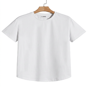High Street Fashion Custom 180g Solid Colour Plain Wash Casual Short Sleeve <b>T</b>-<b>Shirt</b> for Men Women Knitted <b>Sequined</b> for Teenagers - Product Image 1