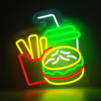 Enseigne néon personnalisée « Open Burgers » en acrylique, lampe néon pour devanture de restaurant de burgers, décoration murale pour entreprise