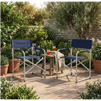 Chaise de Réalisateur en Aluminium Pliante Légère et Portable pour Extérieur, Chaise de Maquillage pour Jardin et Patio, Robuste et Professionnelle