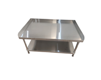 Table de travail pour four à micro-ondes en acier inoxydable robuste OEM Table autoportante pour dosseret à trois côtés pour restaurant, magasin de bonbons