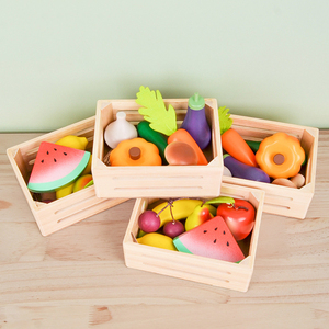 Ragazzi Montessori fingono giochi di ruolo educativi precoci giocattoli di <span class=keywords><strong>legno</strong></span> <span class=keywords><strong>cucina</strong></span> per bambini frutta e verdura cibo giocattoli - Product Image 2
