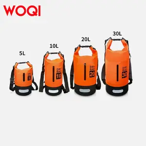 WOQI अनुकूलन योग्य हल्के पीवीसी आउटडोर वॉटर स्पोर्ट्स मल्टी क्षमता रंगीन ओशन बैग रोल टॉप वॉटरप्रूफ ड्राई बैग