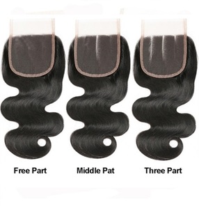Capelli Umani Vergini Brasiliani Non Trattati con Cuticola Allineata, Onda Corporea, Fasci di Capelli con Chiusura - Product Image 4