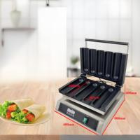 Machine commerciale de rouleau d'oeufs de 2 grilles 1500W Machine électrique de rouleau de poulet avec le gaufrier intelligent de saucisse d'affichage de la température